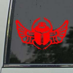  Winged Scarab Beetle Red Decal Car Truck Window Red 