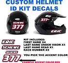 Helmet ID Kit Custom Name & Number Decal Kit MX ATV BMX JR Dragster 