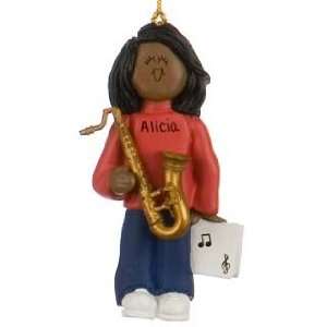  Personalized Ethnic Saxophone Player   Female Christmas 