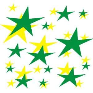  set of 202 Yellow and Forest Green stars Vinyl wall lettering 