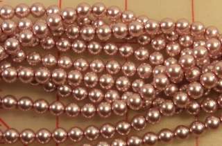 20 Czech glass round pearls beads lilac purple 6mm  
