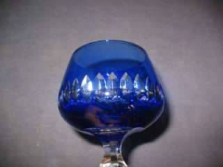 Vintge Bohemian Czech Cut Crystal Cobalt Wine Goblet #2  