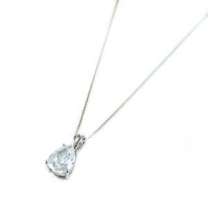  Sterling Silver Cubic Zirconia Pendant Necklace Jewelry