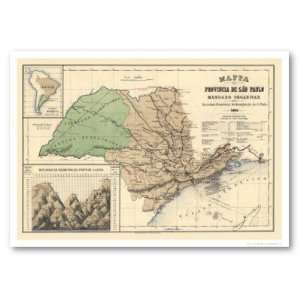  Province of Sao Paulo Brazil Map 1886 Print