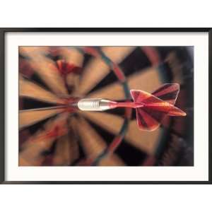  Dart in Bulls Eye on Dart Board Collections Framed 