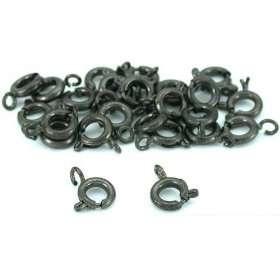  24 Gun Metal Plated Spring Rings Clasp Jewelry Part 6mm 