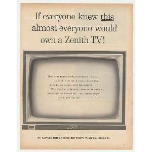  Zenith TV No Printed Circuits Handcrafted Print Ad