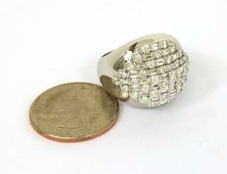 DESIGNER DAMIANI 18K W GOLD & 2.5 CTS DIAMONDS LADIES DOMED BAND RING 