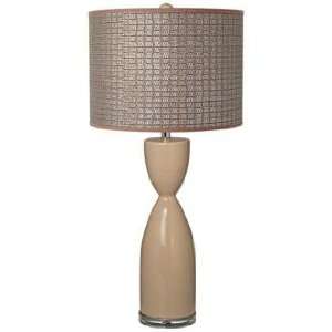   and Silver Shade Hourglass Ceramic Sand Table Lamp