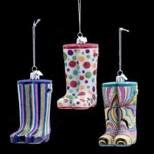 Club Pack of 12 Noble Gems Retro, Striped & Dot Wellie Boot Christmas 