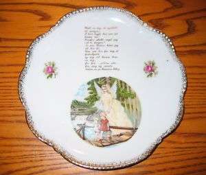 DANISH porcelain GUARDIAN ANGEL Plate w/ Danish poem  