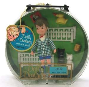 1965 Dolly Darlings John And His Pets Hat Box Doll NRFB  