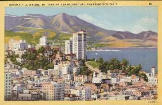 Vintage Postcard Russian Hill, San Francisco, CA  
