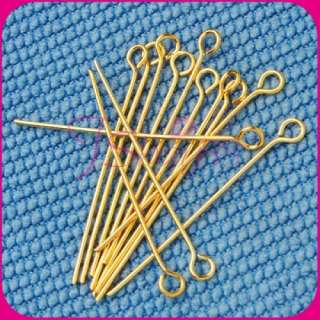 Pack Of 50 Glod Plated Eye Pins Eyepins 1 3/8 FREE S/P  