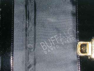 NEW Buffalo by David Bitton Womens Black Patent Leather Look Wallet 
