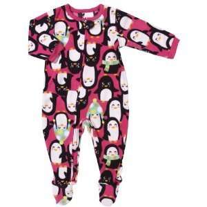   Girls Fleece Penguin Footed Blanket Sleeper Pajamas (24 months) Baby