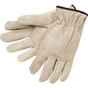 Safety Gloves   Premium Grade Split Leather Drivers (Natural 