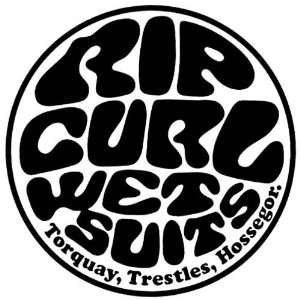 Rip Curl Wetty Logo Black Die Cut Sticker Toys & Games