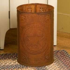 Waste Basket with Regular Star in Rustic Tin 