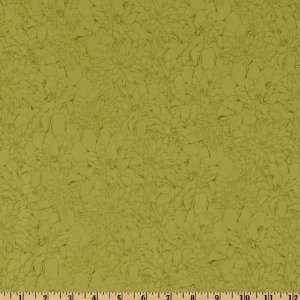  44 Wide Ashleighs Garden Tonal Floral Green Fabric By 