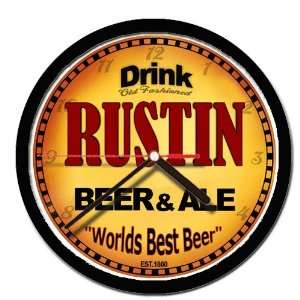  RUSTIN beer and ale cerveza wall clock 