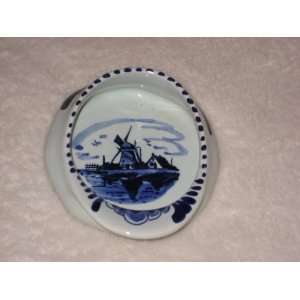  Delft Holland Blue Porcelain Hand Painted Windmill Scene 