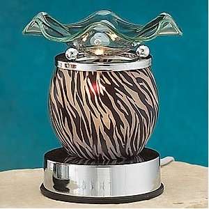  Zebra Print Electric Oil Burner with Touch Dimmer Light 