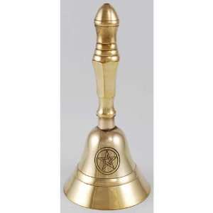  Ritual Tools   Pentagram Brass Altar Bell   5 x 2 1/2 