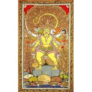 Five Headed Hanuman as Eleventh Rudra   Paata Painting on 
