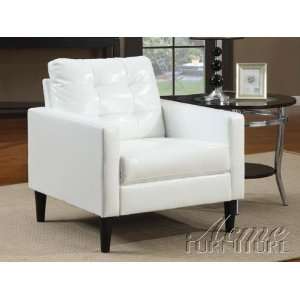 Balin White PU Accent Chair 