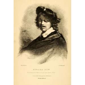 com 1908 Lithograph Dutch Golden Age Painter Gerard Dow Self Portrait 
