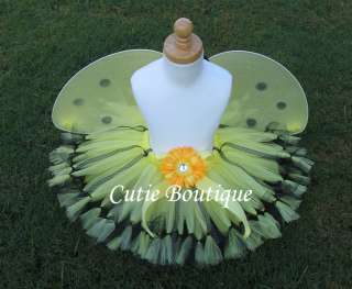 BUMBLE BEE Petti Tutu Wings Flower HEADBAND Set 3m 4T  