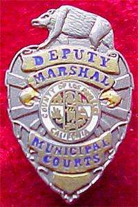 Los Angeles County Marshal Badge mini Defunct Dept  