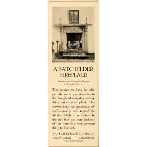  1919 Ad Batchelder Wilson Fireplace Malcome McNaghten 