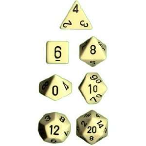  Chessex Dice Polyhedral 7 Die Opaque Dice Set   Ivory 