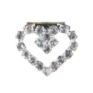    Aria Rhinestone Heart Barrette Clip 1L x 1 1/4H