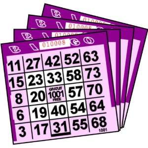  1 ON Purple Frame Pattern Paper Bingo Cards (500 ct) (500 
