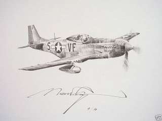 ROBERT TAYLOR Original P 51D Pencil Drawing & Book  