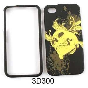  RUBBER COATED HARD CASE FOR APPLE IPHONE 4 TEXTURED YELLOW 