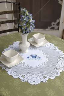 Heritage Lace Vintage Butterflies Doily 20 Rnd White  