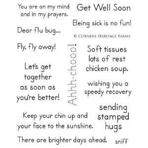  Get Well Centers Words & Phrases Cling Mounted Red Rubber 