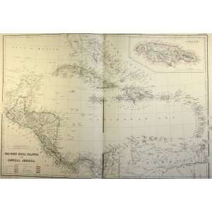  Blackie Map of Caribbean and West Indies (1860) Office 