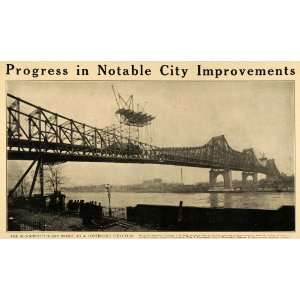  1908 Print New York Blackwell Island Bridge Constructed 