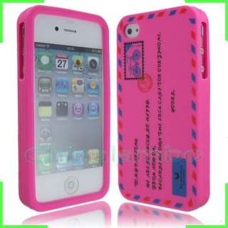   Rose Lucky Mail Design Skin Soft Silicone Case Cover For iPhone 4G 4S