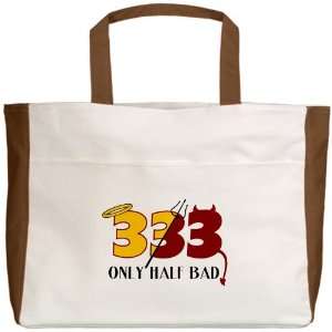  Beach Tote Mocha 333 Only Half Bad with Angel Halo Devil 