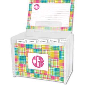 Boatman Geller Recipe Boxes with Cards   Madras Patch Bright  