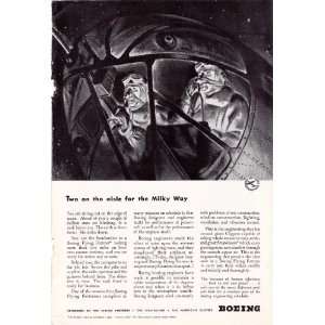 1942 WWII Ad Boeing B 17 Flying Fortresses Night Bombardier Original 
