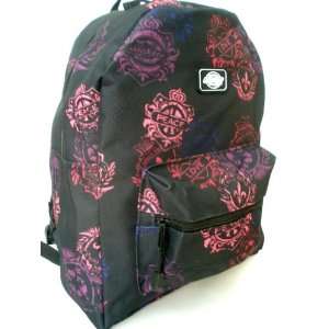 Dickies Backpack Heraldo Black w Pinks and Purples Student Book Bag 