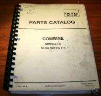 Deutz Allis Gleaner R7 Combine Parts Catalog book  
