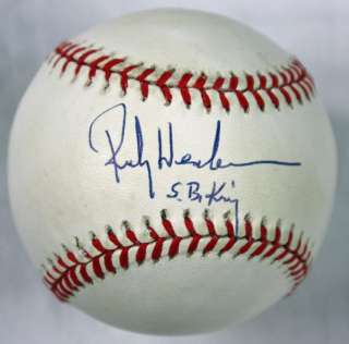 ATHLETICS RICKEY HENDERSON SIGNED AUTHENTIC OAL BASEBALL STEINER 